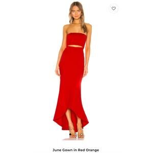 REVOLVE NBD June Gown Dress Red Orange Boning Size XS